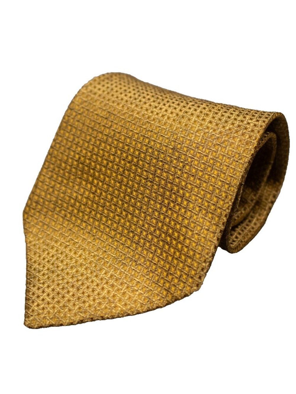 Vintage Giorgio Redaelli Tie Made in Italy 100% Silk Textured Weave Gold 3.75"